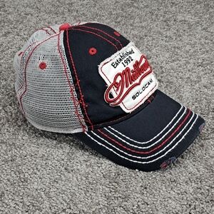 Vintage Mathewa Solocam Mens Trucker Hat Blue